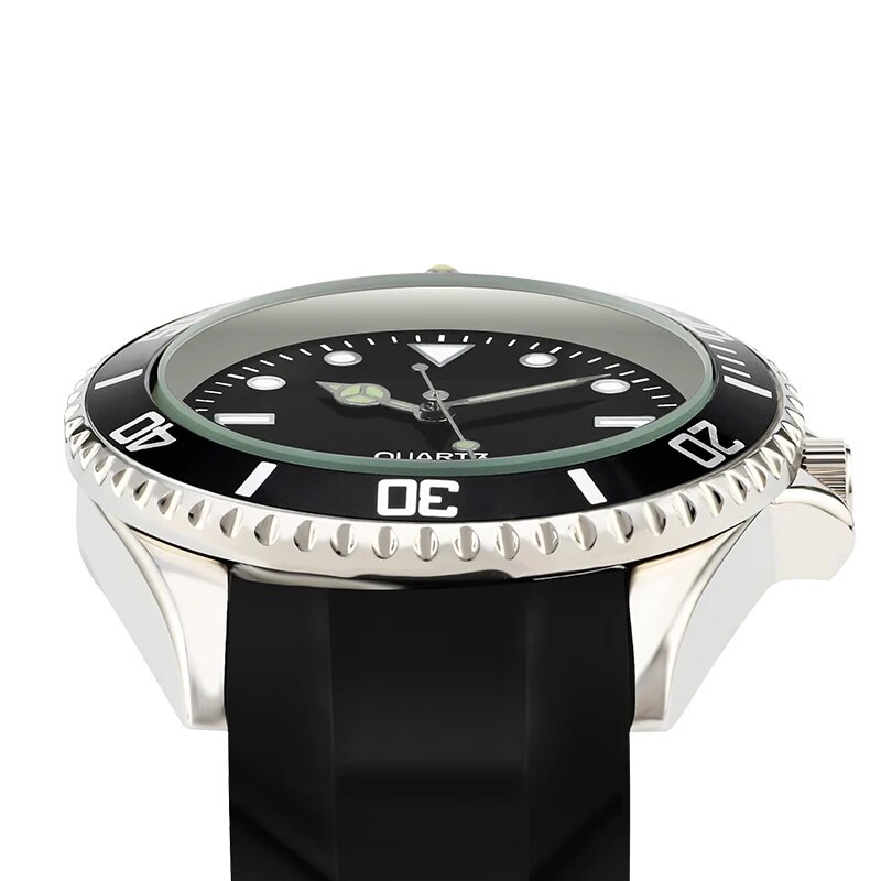 Suede Strap Watch - Japan Movement No Logo 40mm Rotating