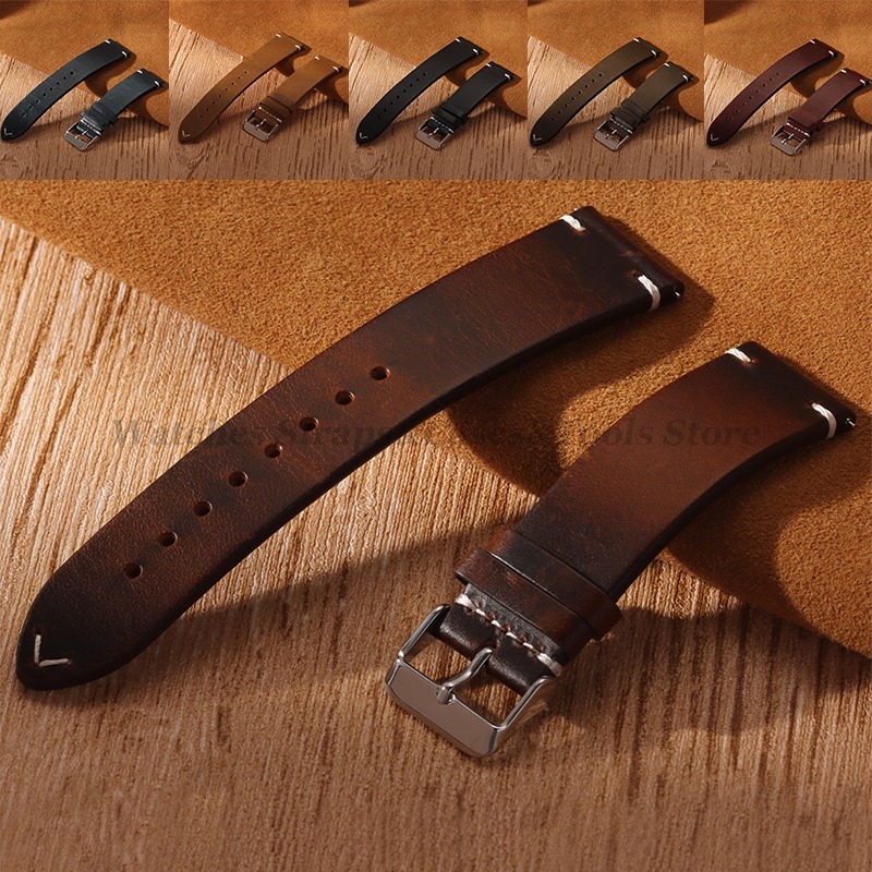 Suede Strap Watch - Handmade Retro Oil Wax Genuine Leather