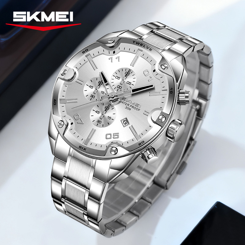 SKMEI 9387 Fashion Calendar Ch - Suede Strap Watch 评论和价格