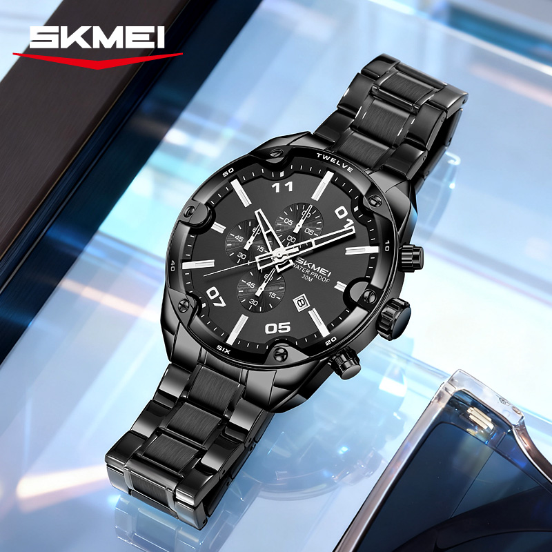 SKMEI 9387 Fashion Calendar Ch - Suede Strap Watch 评论和价格