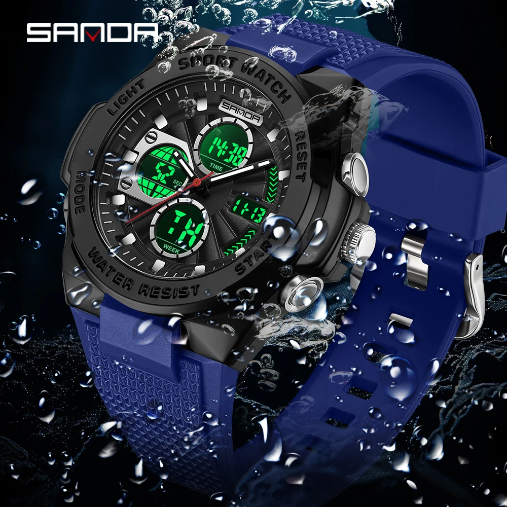 Sanda 3378 Men and women's qua - Rubber Strap Diver 评论和价格