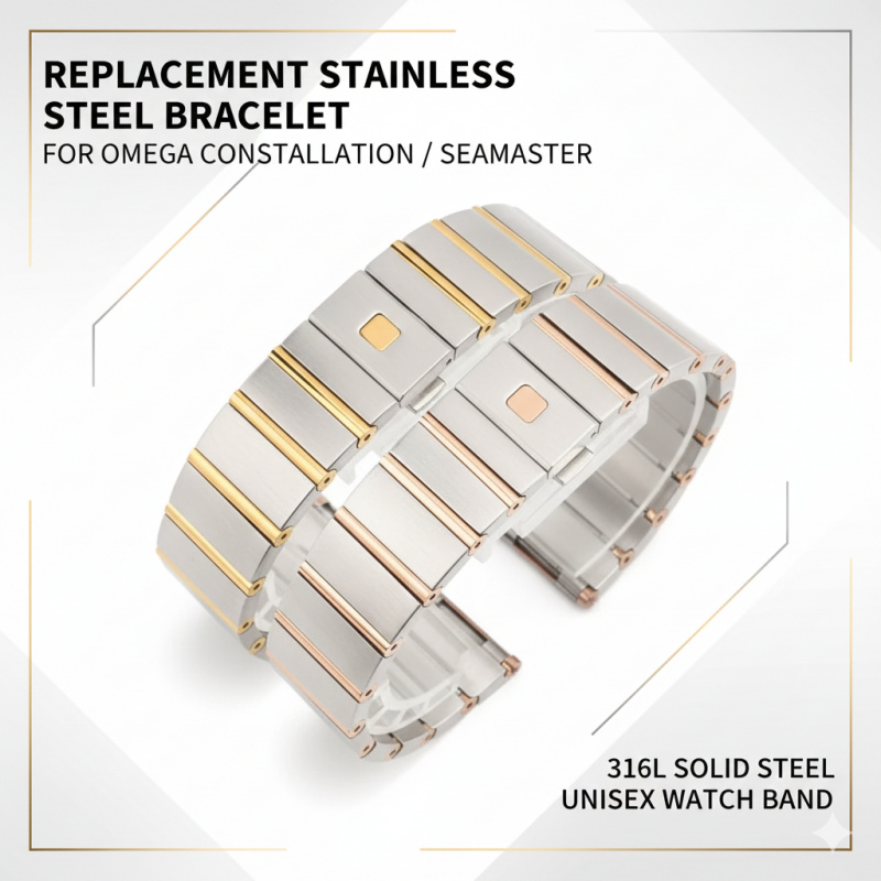 23/25mm Premium Solid 316L Sta - Omega Watch Constellation 评论和价格
